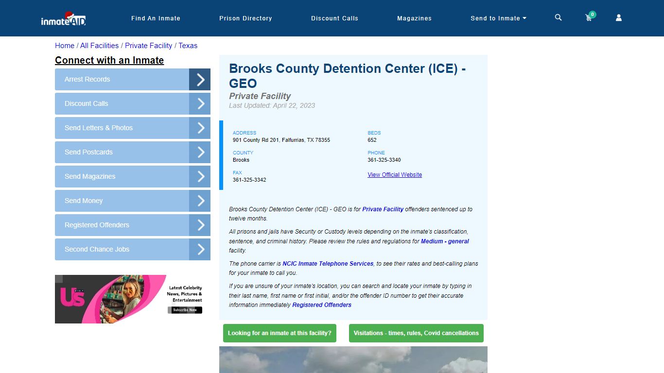 Brooks County Detention Center (ICE) - GEO - Inmate Search - Falfurrias, TX